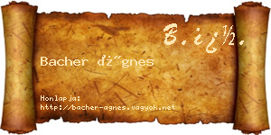 Bacher Ágnes névjegykártya
