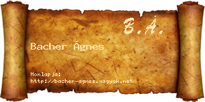Bacher Ágnes névjegykártya