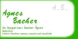 agnes bacher business card