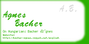 agnes bacher business card